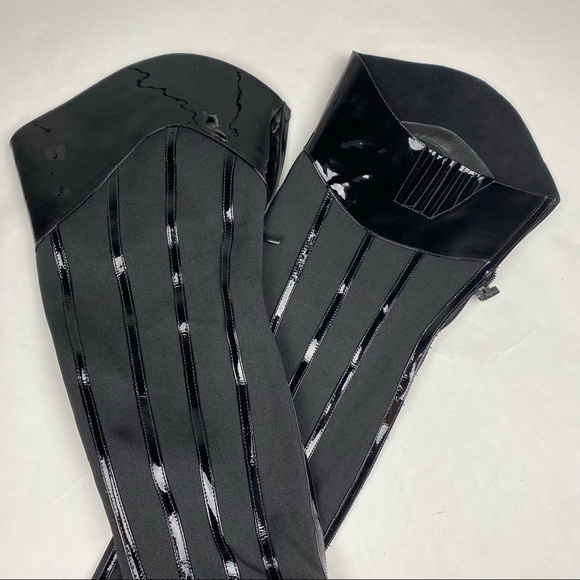 Report Signature, Style Steinway, Black, Fabric & Patent Leather, Thigh-Hi Boots - Picture 12 of 16